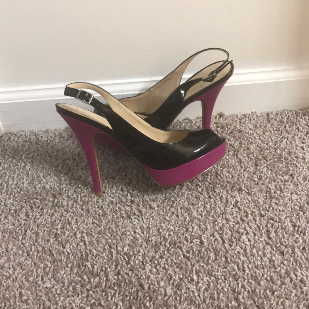 Enzo Angiolini pink and black heels
